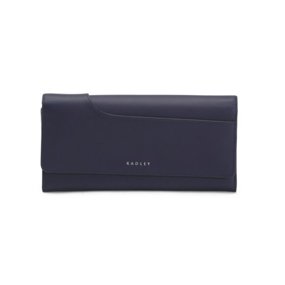 RADLEY LONDON Navy Leather Pockets 2.0 Large Flapover Matinee Wallet - Picture 1 of 2